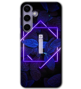 Galaxy S24 Kılıf HD Desen Baskılı Kılıf - Dark Neon Yaprak İ Harfi