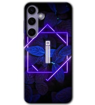 Galaxy S24 Kılıf HD Desen Baskılı Kılıf - Dark Neon Yaprak İ Harfi