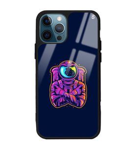 iPhone 12 Pro Max Neon Astronot Tasarımlı Glossy Telefon Kılıfı