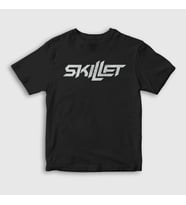 Presmono Unisex Çocuk Siyah Logo Skillet T-Shirt 539262tt
