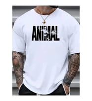 Baskılı Oversize Bisiklet Yaka T-shirt - Beyaz