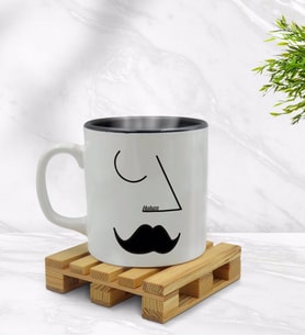 BK Gift Kişiye Özel Erkek Picasso Figürlü İçi Siyah Renkli Kupa Bardak Model 1