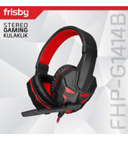 FRISBY FHP-G1414B Stereo USB+3.5mm Jack Led Aydınlatma Siyah/Kırmızı Gaming Mikrofonlu Kulaklık