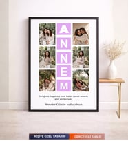 Kişiye Özel Anne Fotoğraf Kolajı Çerçeveli Tablo ,Anneler Günü Hediyesi,Annelere Özel Hediye