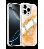Onegif iPhone 16 Pro Max Lotus Simli Magsafe Kapak - Turuncu