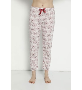 Pamuk Yazlık Cepsiz Kadın Pijama Altı B21 (Beyaz)