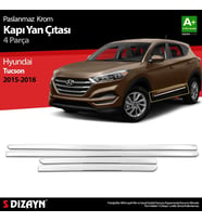 Hyundai Tucson Uyumlu Krom Kapı Yan Çıtası 4 Parça 2015-2018