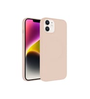 Apple iPhone 12 Uyumlu Kılıf M-safe Wireless Şarj Özellikli Pastel Renk Silikon Zore Plas Kapak (Açık Pembe)