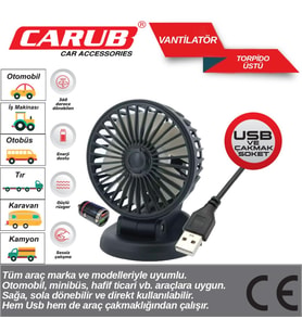 Carub Carub Usb Çakmaklı Tekli Vantilatör