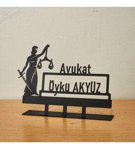 Avukat Masa İsimliği - Avukat Metal İsimlik - Kişiye Özel Masa İsimliği