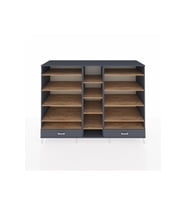 Kronos Dolap 14 Raflı 2 Çekmeceli  220x59x163 Antrasit-Çam/Antrasit