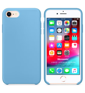 Microsonic Apple iPhone SE 2022 Kılıf Liquid Lansman Silikon Kantaron Mavisi