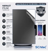 SChitec Apple MacBook Air 13.6 (M2 2024) Uyumlu Ön Yüzey Hayalet Privacy Hidrojel Ekran Koruyucu