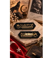 Miyuki Boncuk El Yapımı Atatürk Imza Broş - Yaka Iğnesi