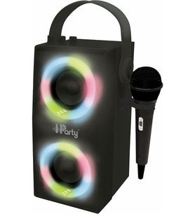 iPparty Hoparlör - Taşınabilir Bluetooth Mikrofon Hoparlörü, Karaoke, Işık Efektleri, Kablosuz, USB, SD Kart, Şarj Edilebilir Pil, Siyah, BTP180BKZ, Tek Boyut