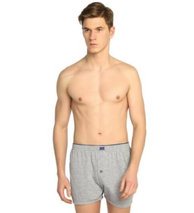 Tutku 117 Erkek Penye Düz Boxer (6 lı) (Gri)