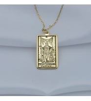Kişiye Özel 925 Ayar Gümüş Justice Tarot Kolye (Gold)
