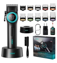 VGR 001 Profesyonel Berberler için Karbon Çelik Bıçak Saç Kesme Makinesi 9000RPM, LED Ekran