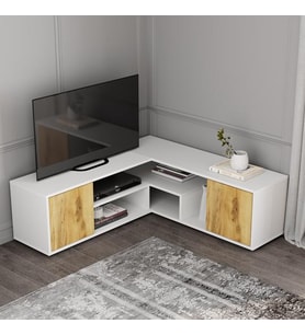 TV Sehpası Köşe Eva Beyaz Kilim 210 cm