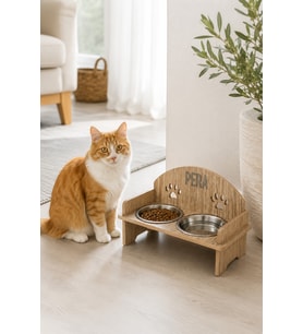 Pikas Pati Mama Kabı 2 Kaseli Kedi Köpek Suluk Mamalık Ve Paspas Seti Oval (209 - Açık Ton)