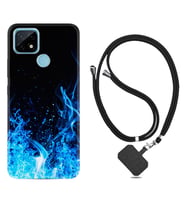 Realme C11 C21 C21Y C25Y C11 2021 Kılıf Boyun Askılı Silikon Blue Fire 1678