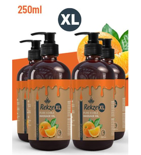 Rekze Masaj Yagı 4 Adet Portakal Aromalı Yenilebilir Büyük Boy Etkili Masaj Yağı250 ml