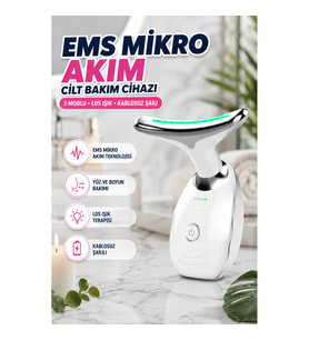 Kablosuz Şarjlı Yüz Masaj Cihazı EMS Mikro Akım 3 Modlu Cilt Bakım Aleti