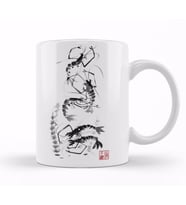 Traditional Chinese Painting Shrimp Gathering Kupa Bardak Porselen