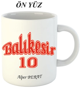Kişiye Özel Hediyelik Balıkesir 10 Kupa Bardak