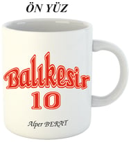 Kişiye Özel Hediyelik Balıkesir 10 Kupa Bardak