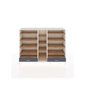 Hyperion Dolap 14 Raflı 2 Çekmeceli  220x44x163 Aytaşı-Çam/Antrasit