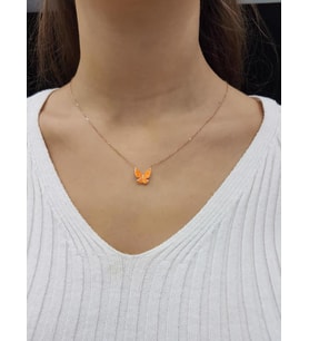 Kelebek Lazer Mineli Minimal Kolye (Karışık)