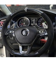Golf 7 Jetta Passat Tiguan Polo F1 Araca Özel Dikmeli Direksiyon Kılıfı 5D KRİSTAL ALCANTRA YÜZÜKLÜ