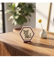 Özgün Tasarım Kedi Figürlü Masaüstü Dekoratif Süsü Sevdiklerinizi Mutlu Edecek Modern ve Şık Hediye 10x10 cm, Pudra