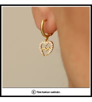 925 Ayar Gümüş Kalp Ritim Küpe