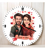 Sevgiliye Hediye Kişiye Özel Çiftlere Özel Büyük Aşkımız Karikatürlü Duvar Saati