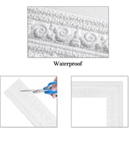 4 Adet 8x110 cm Kendinden Yapışkanlı Başak Model Motifli Beyaz Esnek Duvar Çıta Çerçeve Süpürgelik