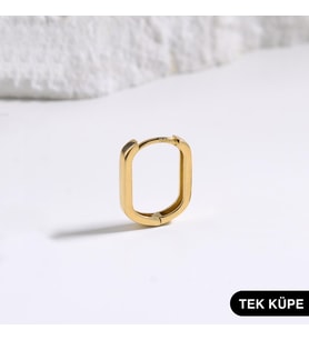 14 Ayar Altın Modern Tek Halka Küpe 0,98 gr