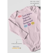 Evet doğru, teyzemi daha çok seviyorum Uzun Kollu Çıtçıtlı Bebek Body