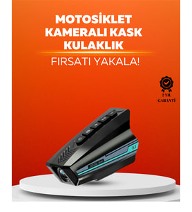 BT16 Akıllı Kask Kamerası - 1080P HD, Bluetooth 5.3, IP65 Su Geçirmez