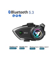 Vothoon Y80 Motosiklet Kask Kulaklık Intercom Işıklı Motorsiklet Interkom