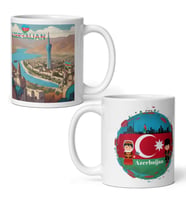 Azerbaycan Kupa Bardak 2 Adet Seyahat Hatıra Azerbaijan Mug (Karışık)