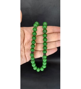 ÇUBUK KEHRİBAR TESBİH YEŞİL RENK KÜRE KESİM 10MM T-409 (Çok Renkli)