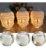 Dekoratif Buda Tasarımlı Buhurdanlık 14 cm Yağ Hediye (Beyaz)