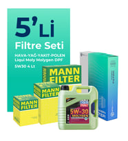 MANN Citroen C4 1.6 Dizel Filtre Bakım Seti Liqui Moly Motor Yağlı (2009-2016) 5 Li