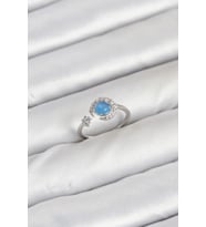 pilelistore Pirinç Gümüş Renk Zirkon Taşlı Ay Yıldız Kadın Yüzük - TJ-BYK3861