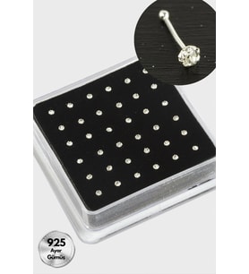 2,5 mm Tek Taşlı Gümüş Hızma 36 Adet