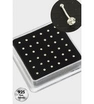 2,5 mm Tek Taşlı Gümüş Hızma 36 Adet
