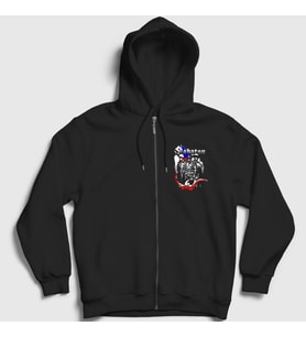 Presmono Unisex Siyah Heroes Sabaton Fermuarlı Kapüşonlu Sweatshirt 108743tt