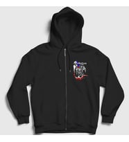 Presmono Unisex Siyah Heroes Sabaton Fermuarlı Kapüşonlu Sweatshirt 108743tt